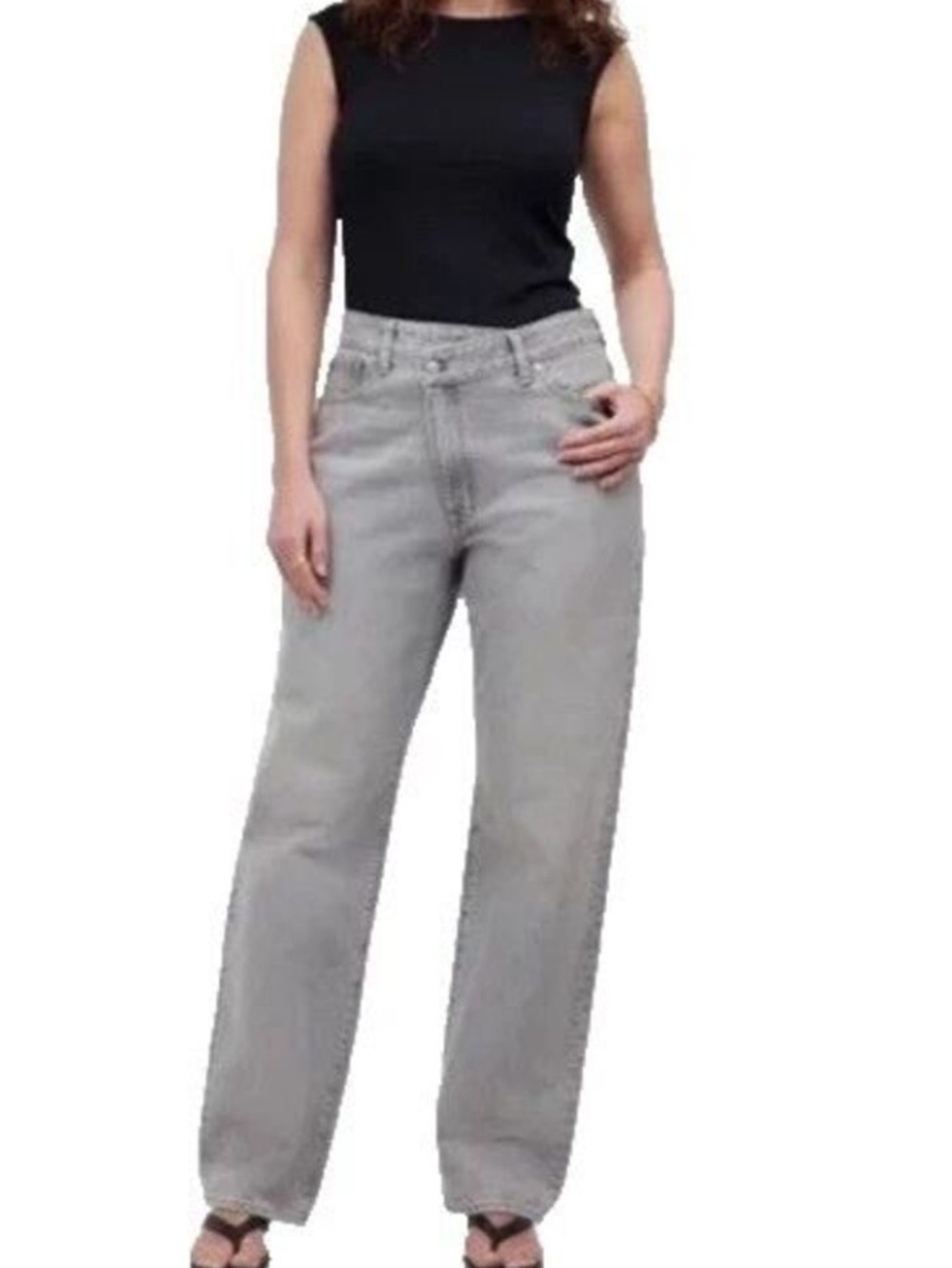 NWT Madewell 90’s Straight Crossover Jean Gray Size 27.